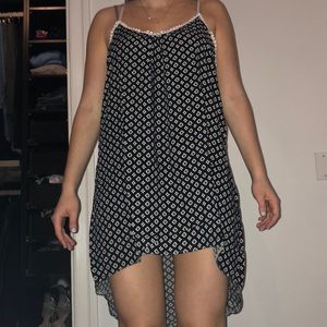 High-Low Black and White Print Dress